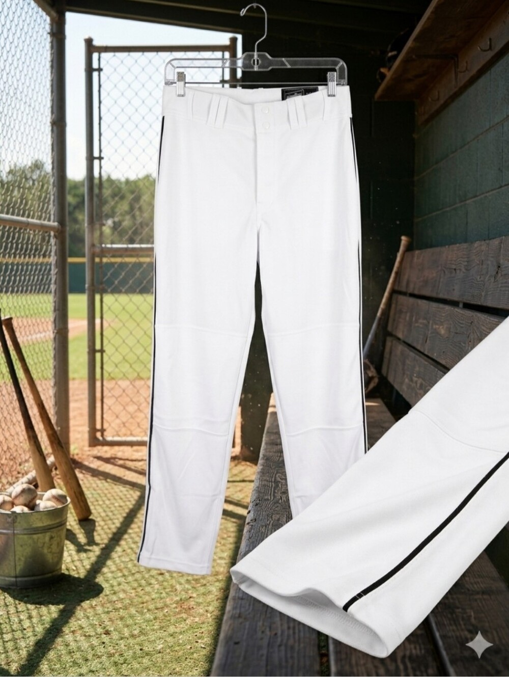 NWT Champro Triple Crown Piped Baseball Pants Adult M White Navy